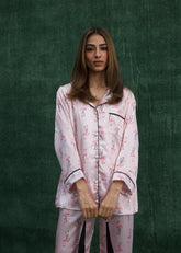 LaRosa Summer Slumber Roxy floral cotton nightwear set for women in soft pastel floral print.